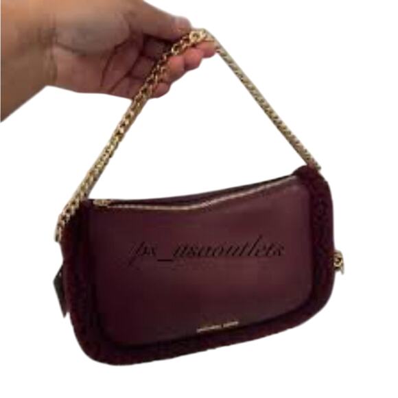 MICHAEL KORS CARMELA Medium Leather Chain Crossbody Shearling 
NWT - Picture 4 of 9